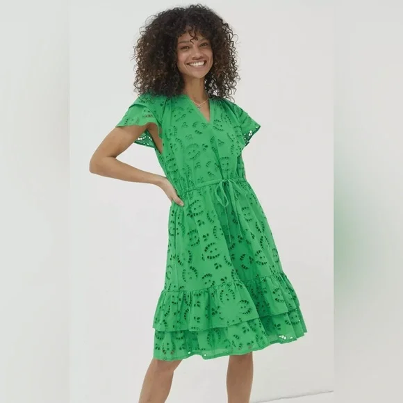 slim fit dress slacks Fat Face Maxi Dress Green 6 main image 0